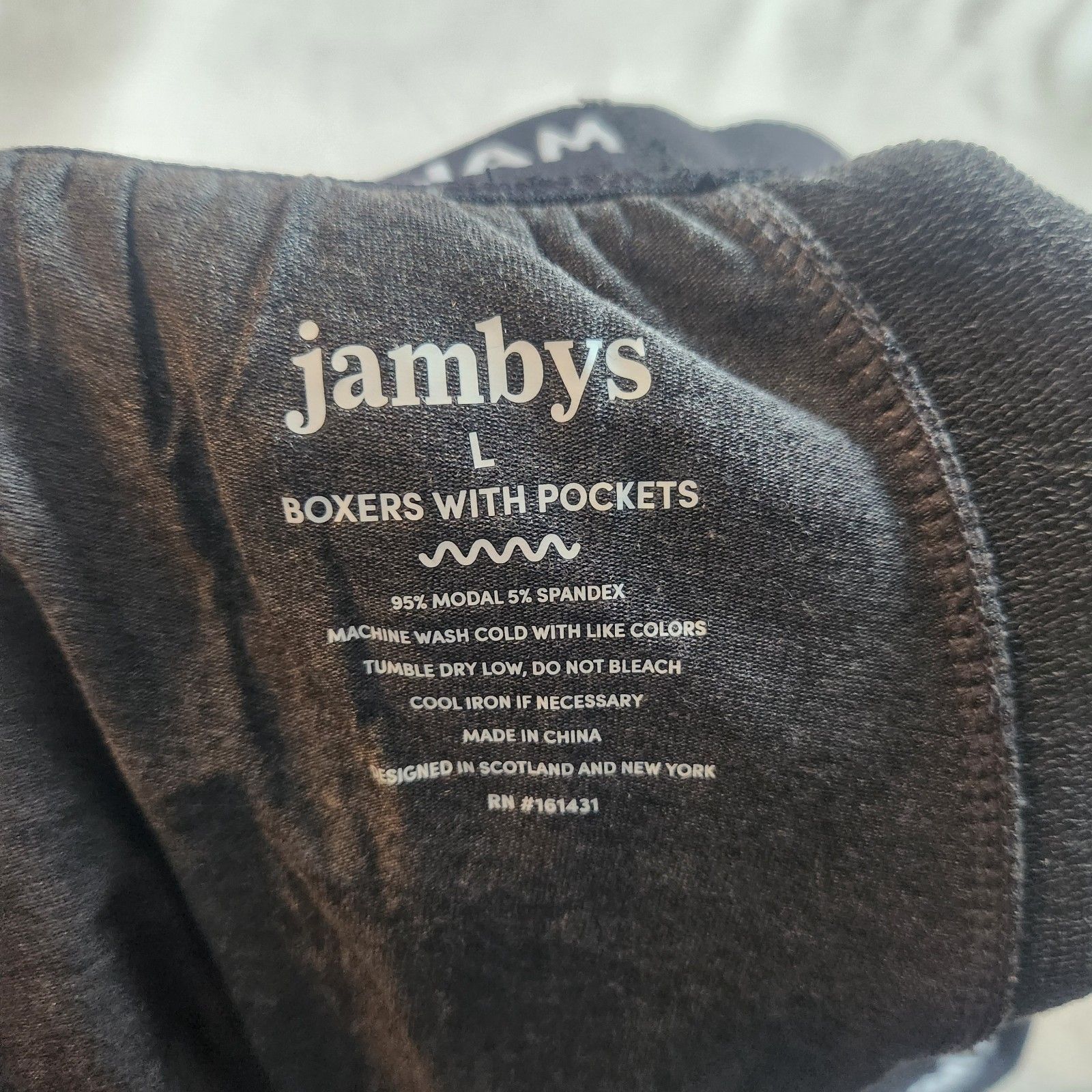 Jambys Knit Lounge Shorts Boxers Heather Gray Size L Unisex Soft Pockets — image 3 of 4